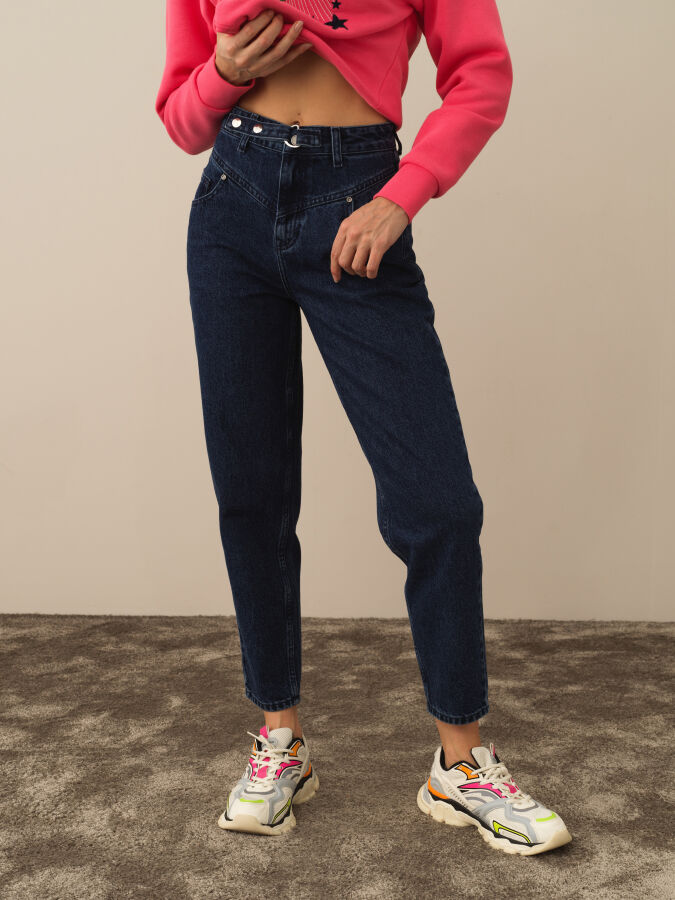 100% Cotton Oversized Denim Pants - Xint