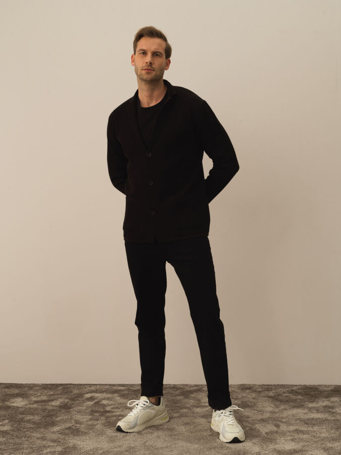 100% Cotton Regular Fit Knit Jacket - Xint