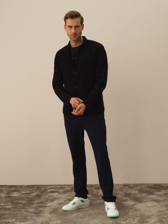 100% Cotton Regular Fit Knit Jacket - Xint