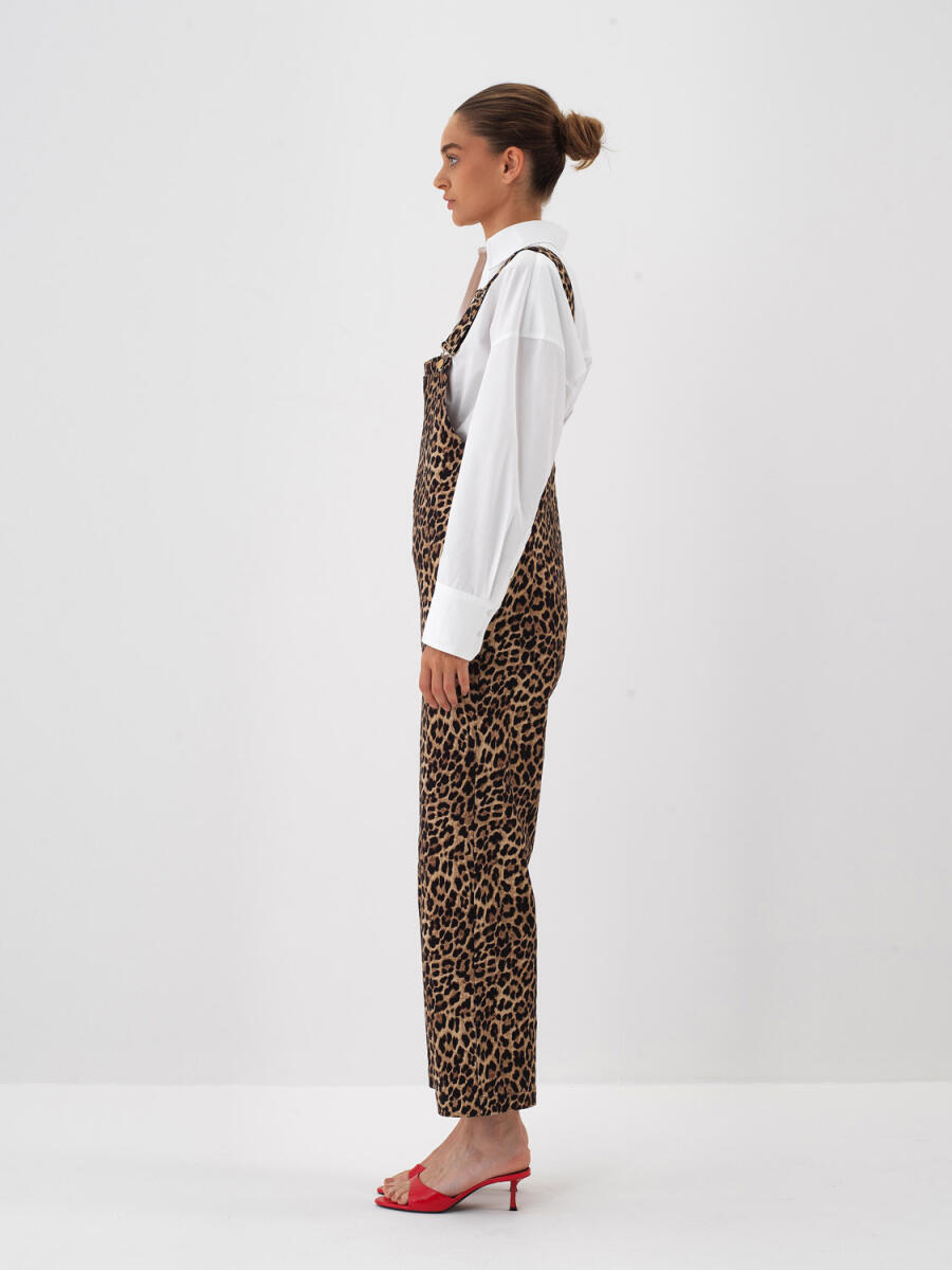 Camel Leopar Desenli Salopet - 4