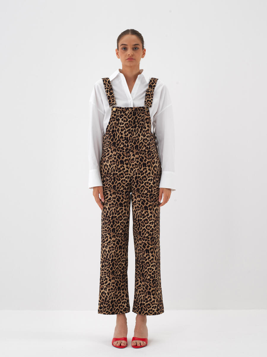 Camel Leopar Desenli Salopet