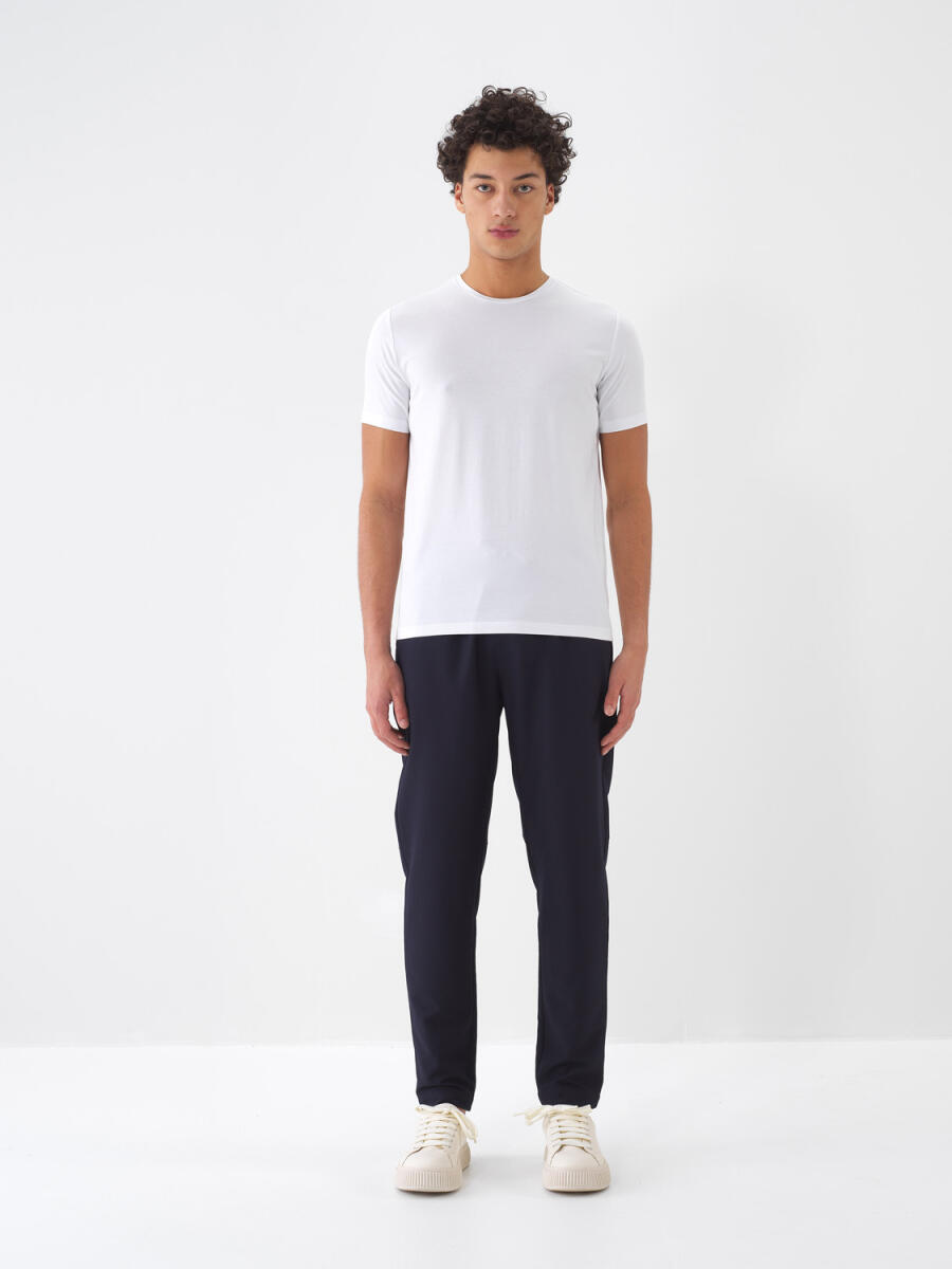 Beyaz Slim Fit Pamuklu Tişört - 2