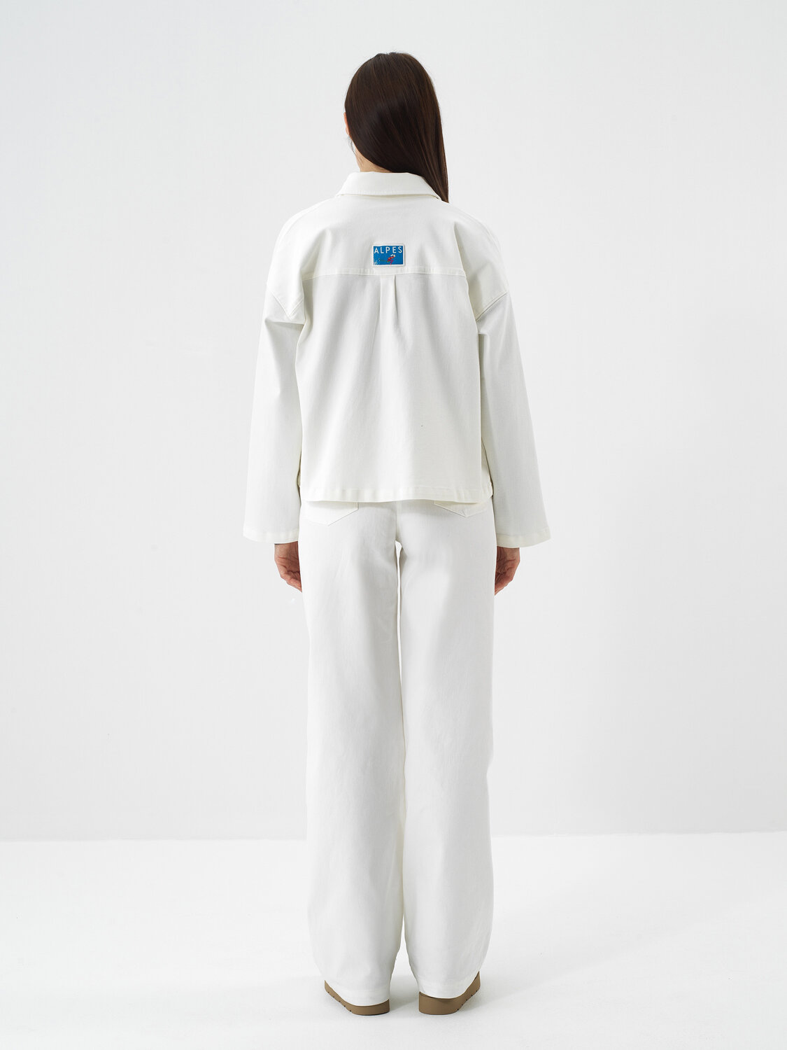 Ekru Pamuk Dokulu Oversize Ceket - Xint