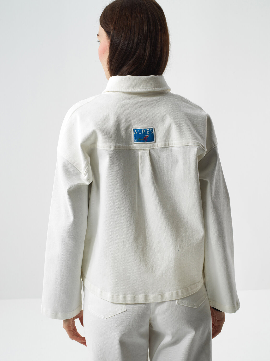 Ekru Pamuk Dokulu Oversize Ceket - Xint