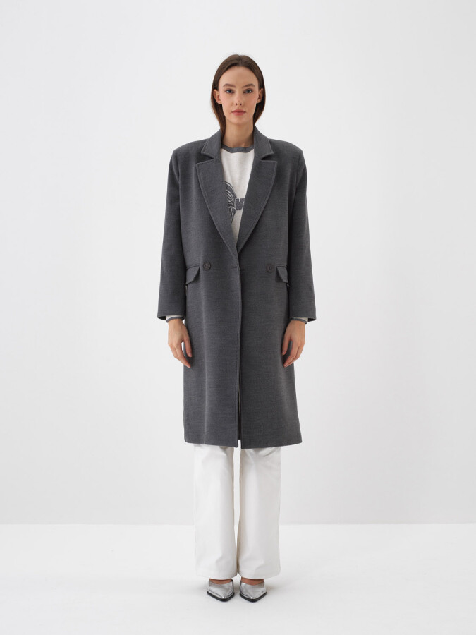 Buttoned Oversized Coat - Xint