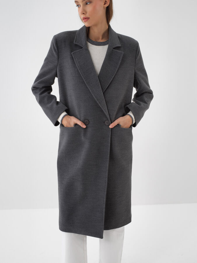 Buttoned Oversized Coat - Xint