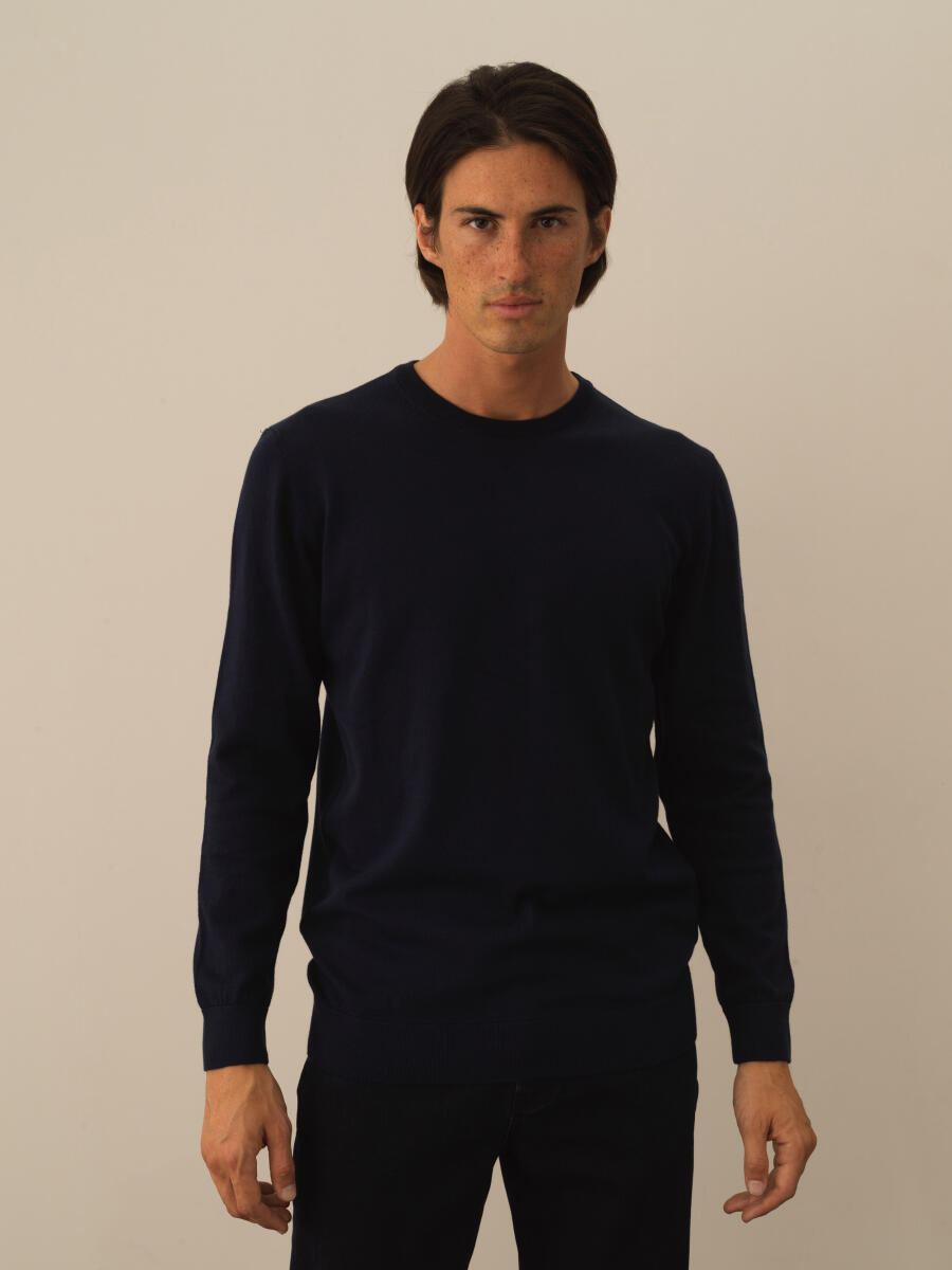 Cotton Crew Neck Regular Fit Basic Sweater - 1