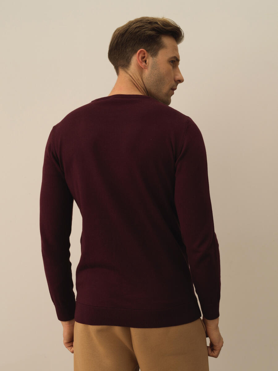 Cotton Crew Neck Regular Fit Basic Sweater - 4