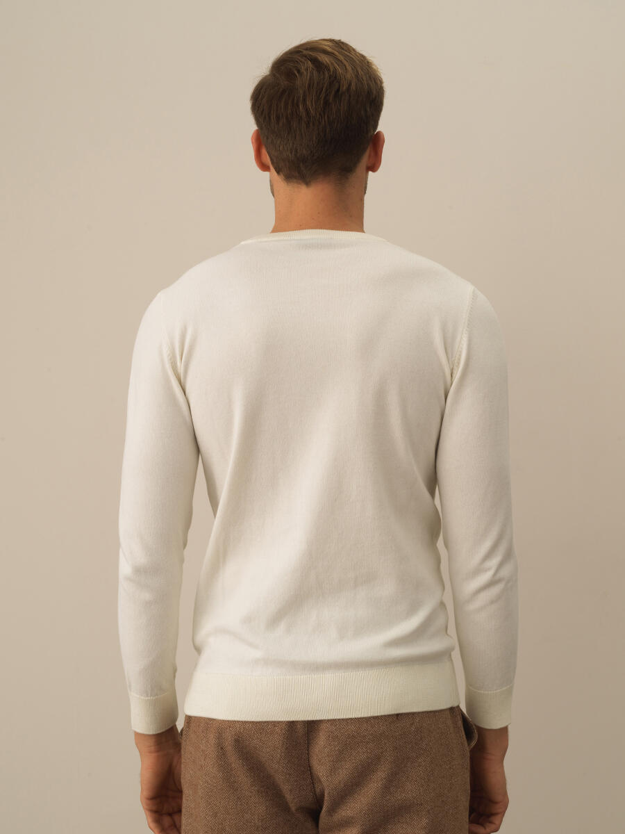 Cotton Crew Neck Regular Fit Basic Sweater - 3