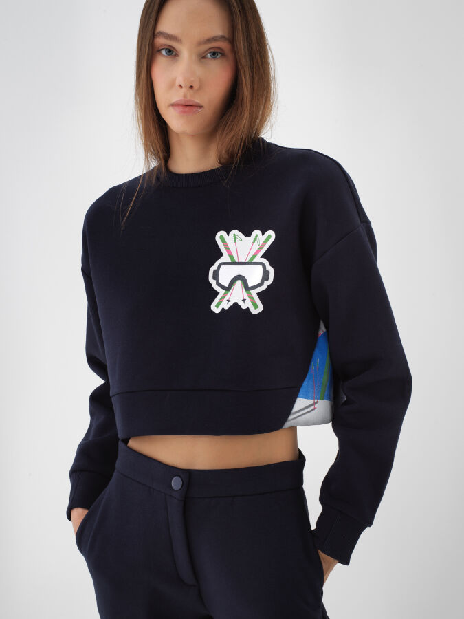Cotton Oversized Printed Sweatshirt - Xint