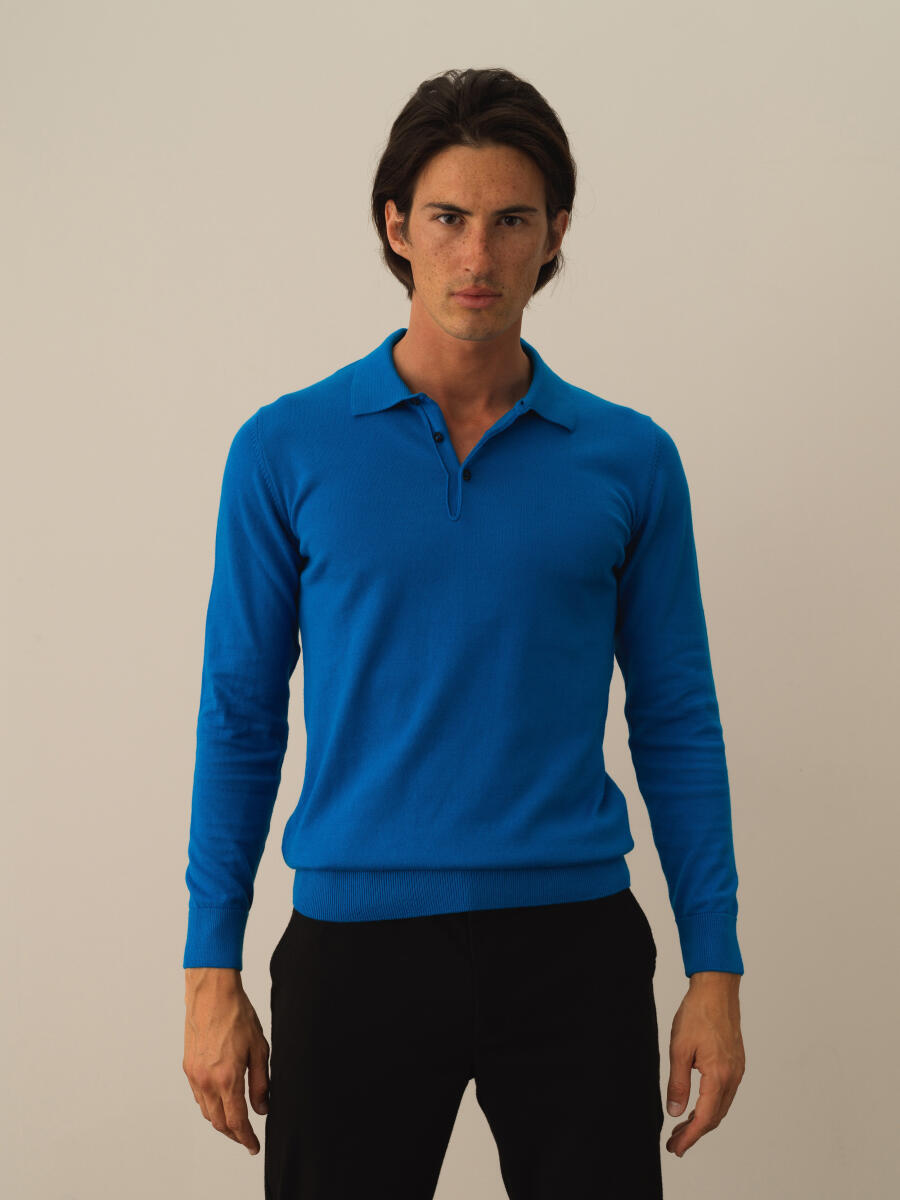 Cotton Polo Collar Regular Fit Basic Sweater - 3