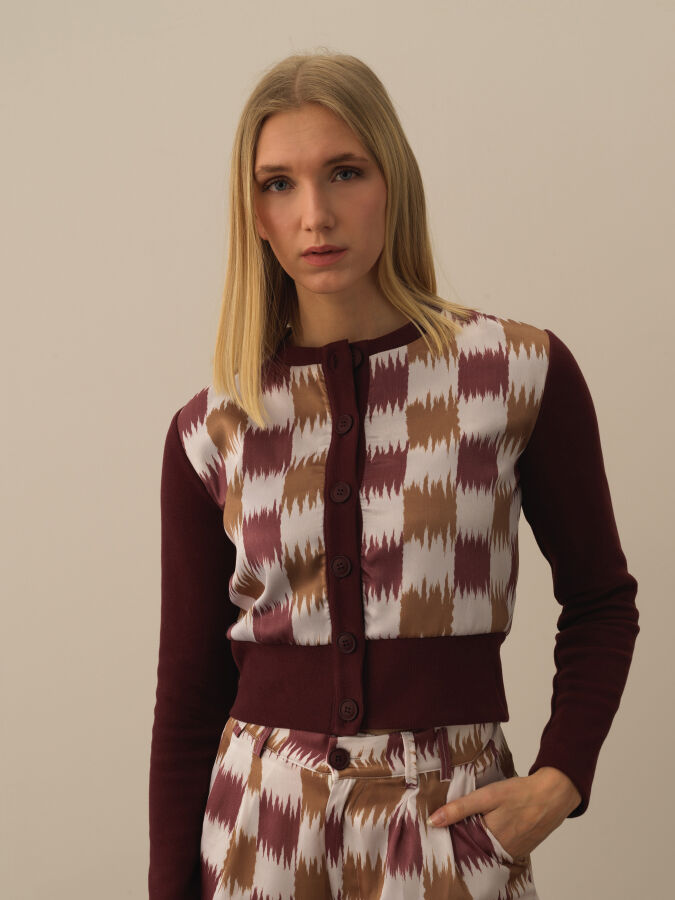 Cotton Regular Fit Patterned Cardigan - Xint