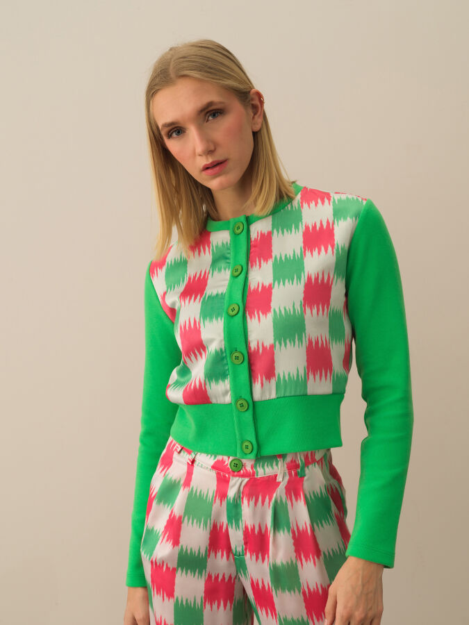 Cotton Regular Fit Patterned Cardigan - Xint