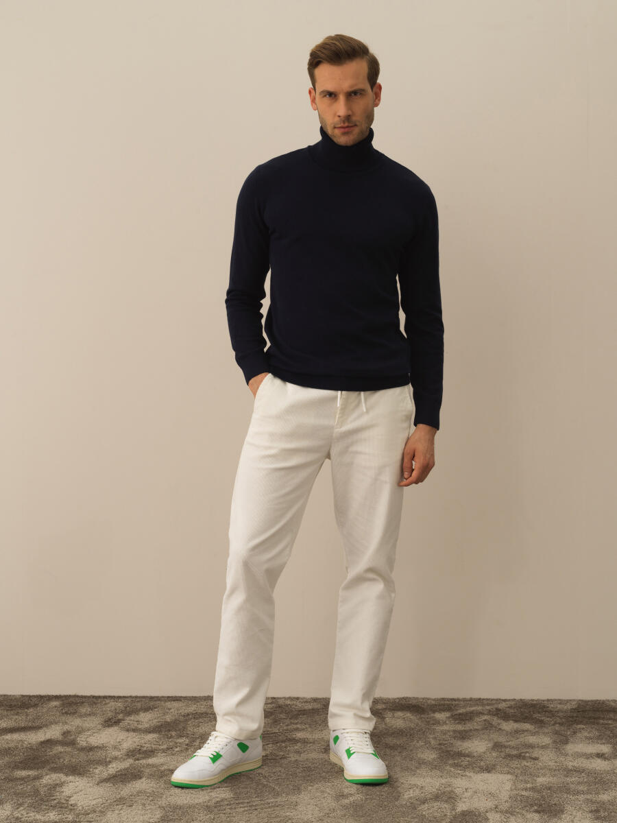 Cotton Turtleneck Regular Fit Basic Sweater - 2