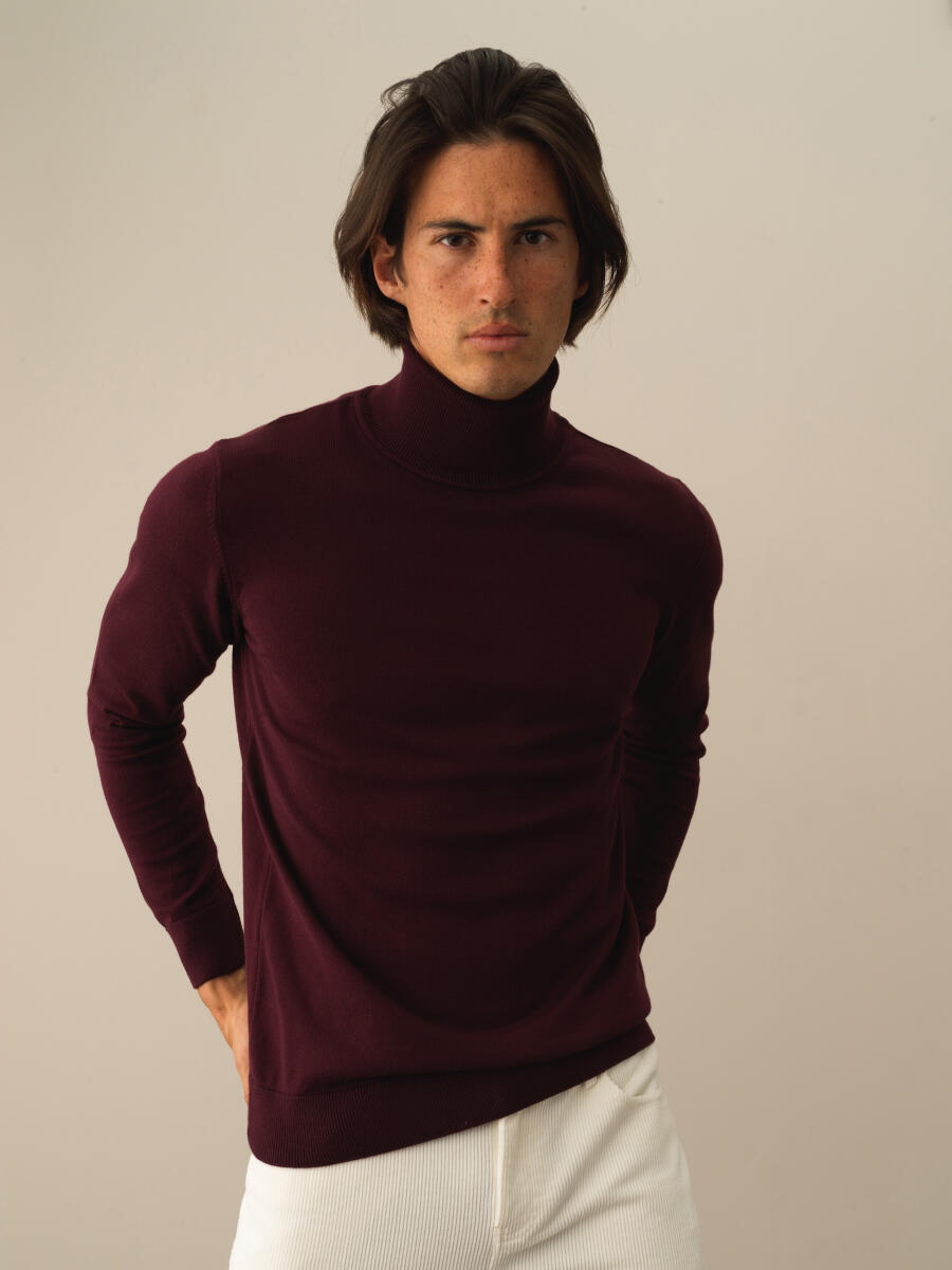 Cotton Turtleneck Regular Fit Basic Sweater - 1