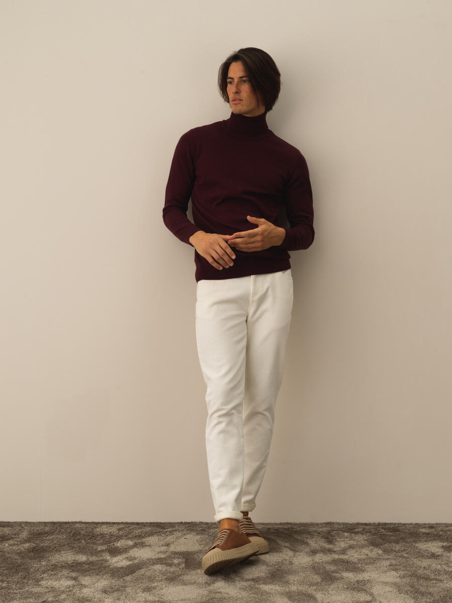 Cotton Turtleneck Regular Fit Basic Sweater - 2