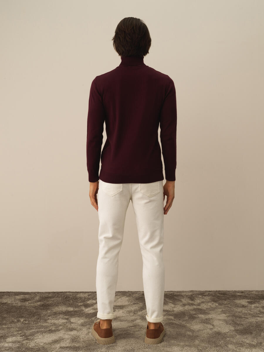 Cotton Turtleneck Regular Fit Basic Sweater - 5