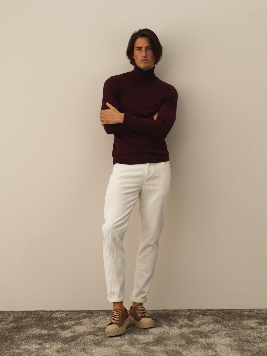 Cotton Turtleneck Regular Fit Basic Sweater - 3