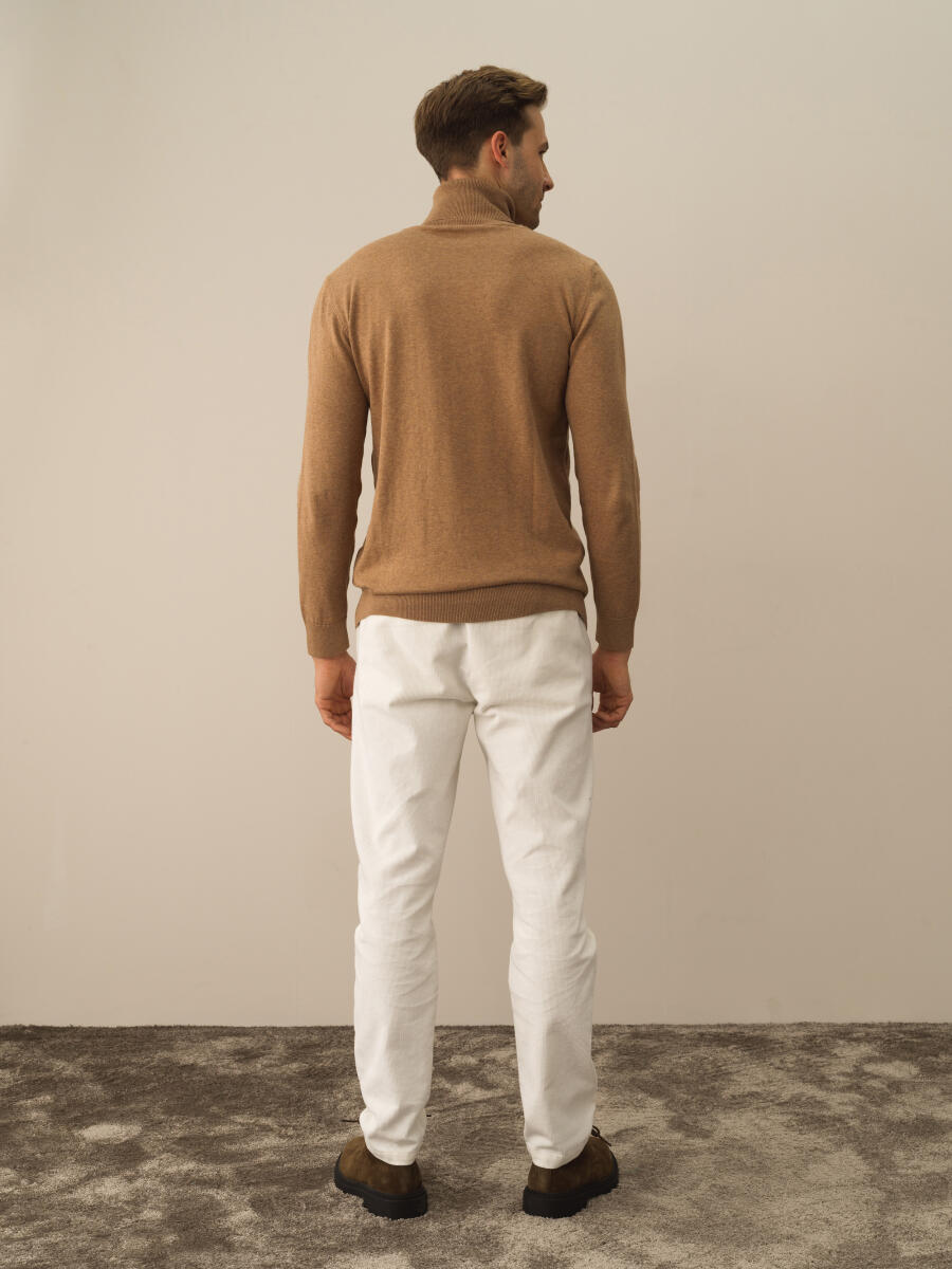 Cotton Turtleneck Regular Fit Basic Sweater - 4