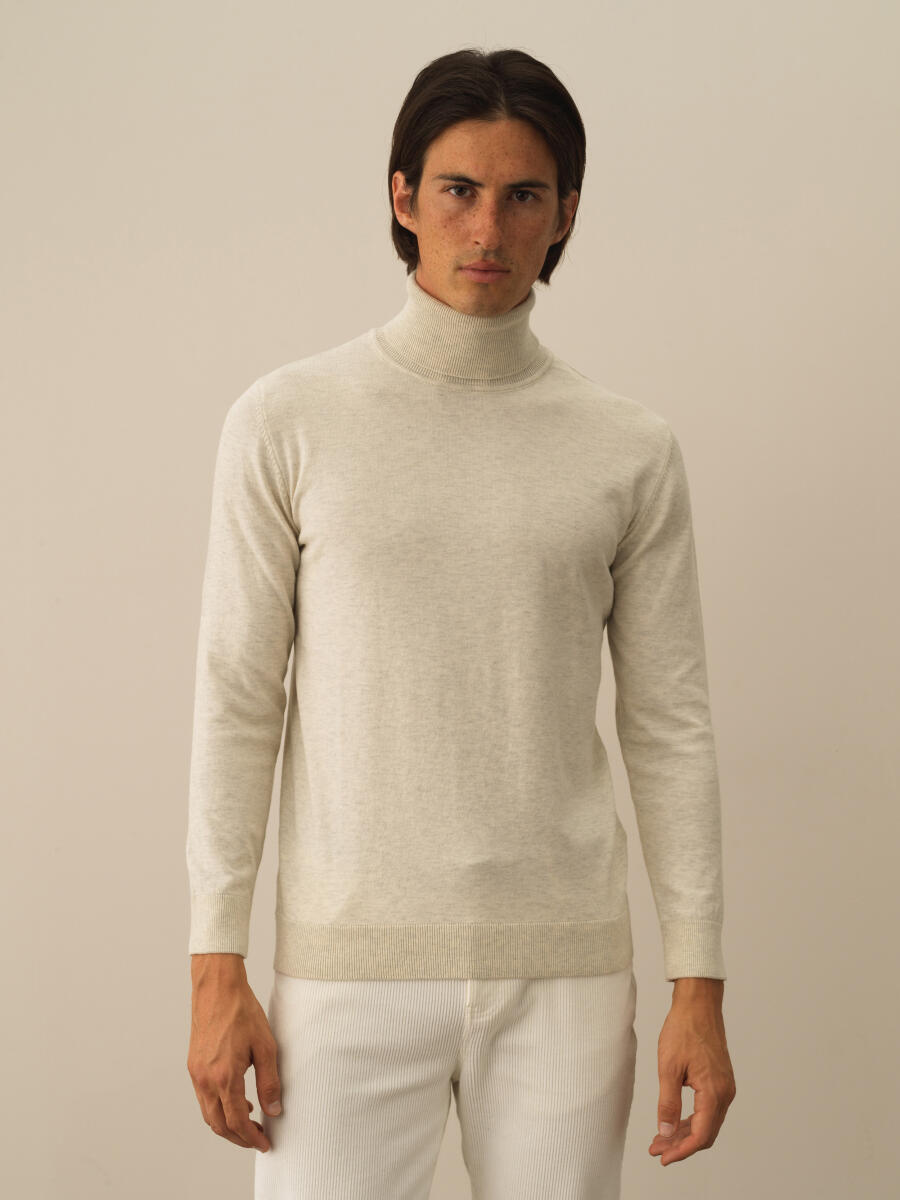 Cotton Turtleneck Regular Fit Basic Sweater - 1