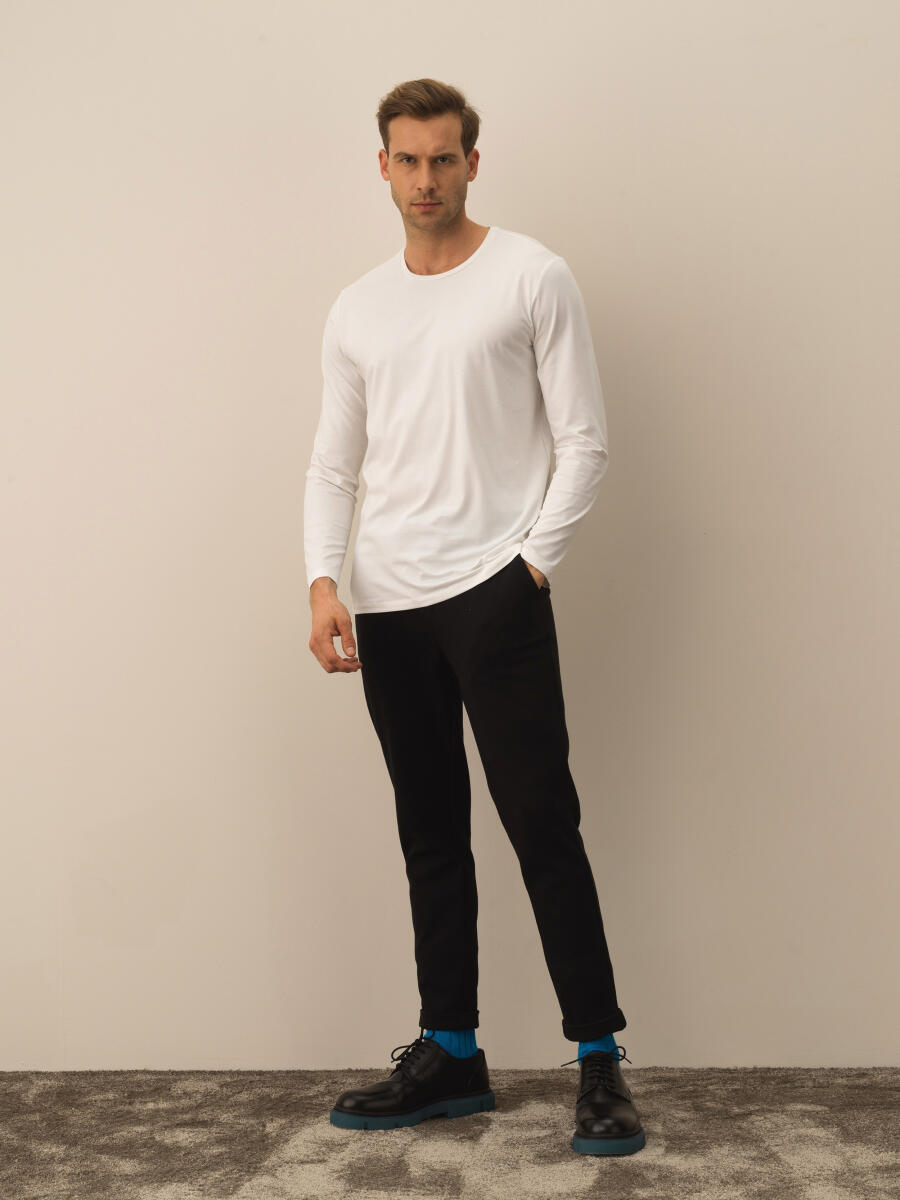 Crew Neck Slim Fit Modal Basic T-Shirt - 2