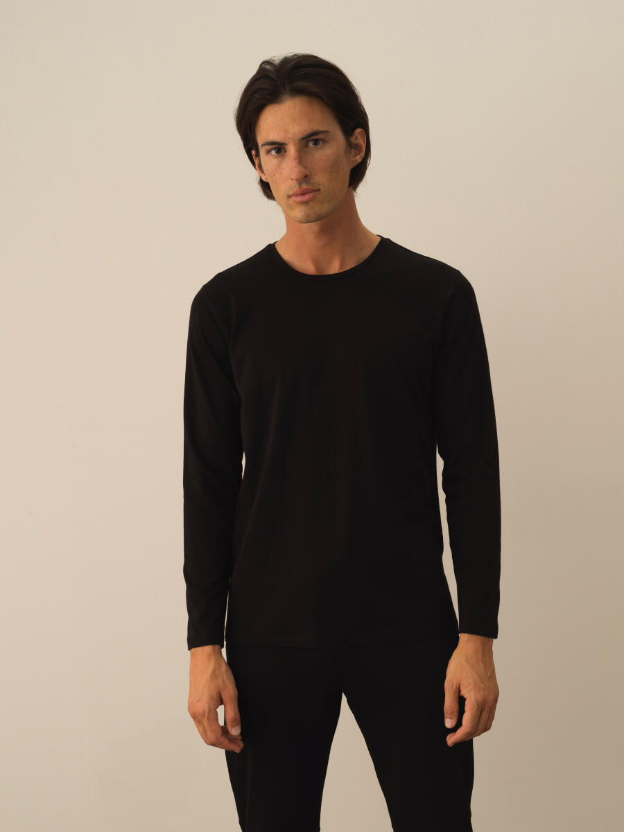 Crew Neck Slim Fit Modal Basic T-Shirt - 1