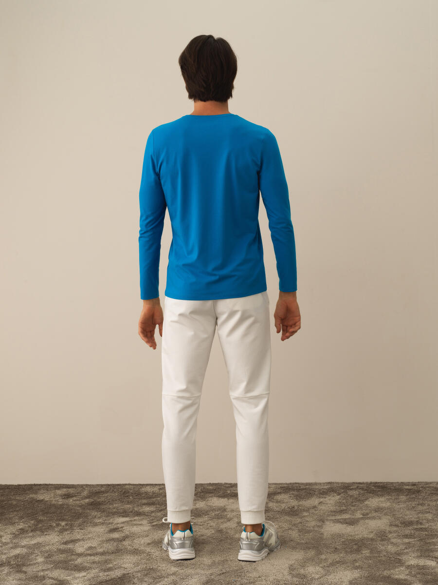 Crew Neck Slim Fit Modal Basic T-Shirt - 4