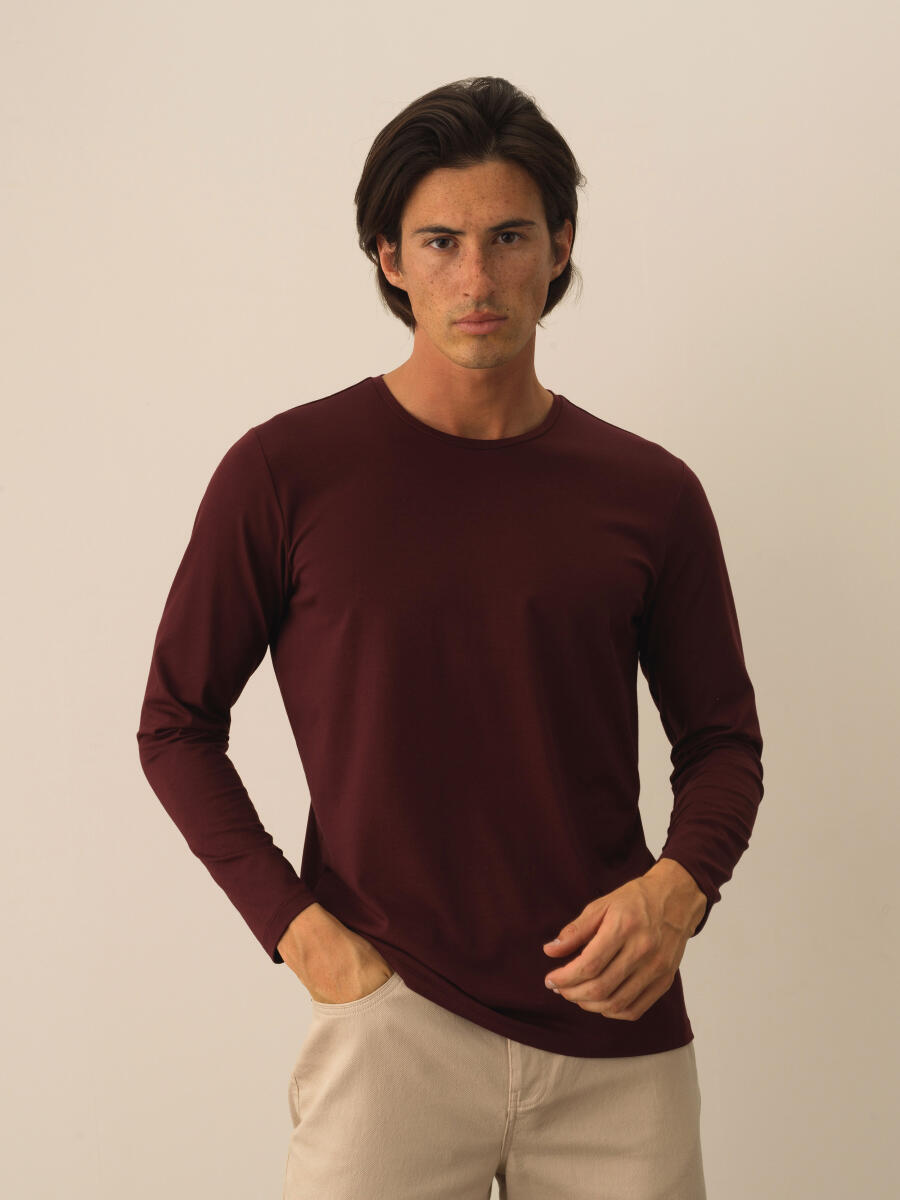 Crew Neck Slim Fit Modal Basic T-Shirt - 1