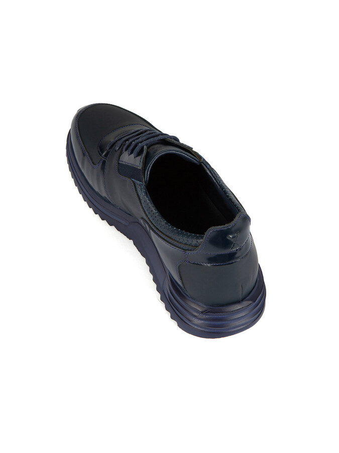 Lacivert Bağcıklı Deri Ayakkabı - Xint