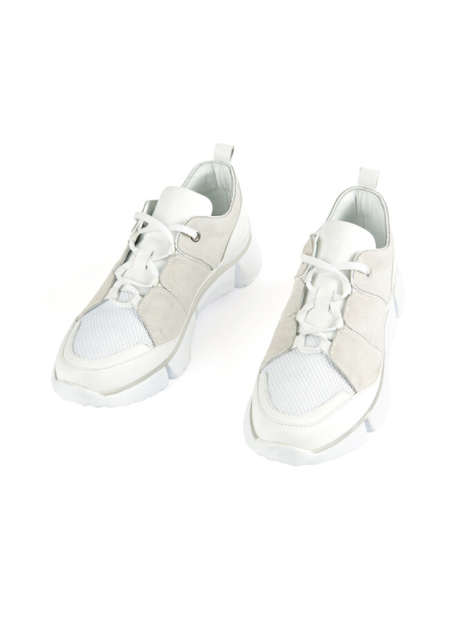 Beyaz Bağcıklı Deri Ayakkabı - Xint