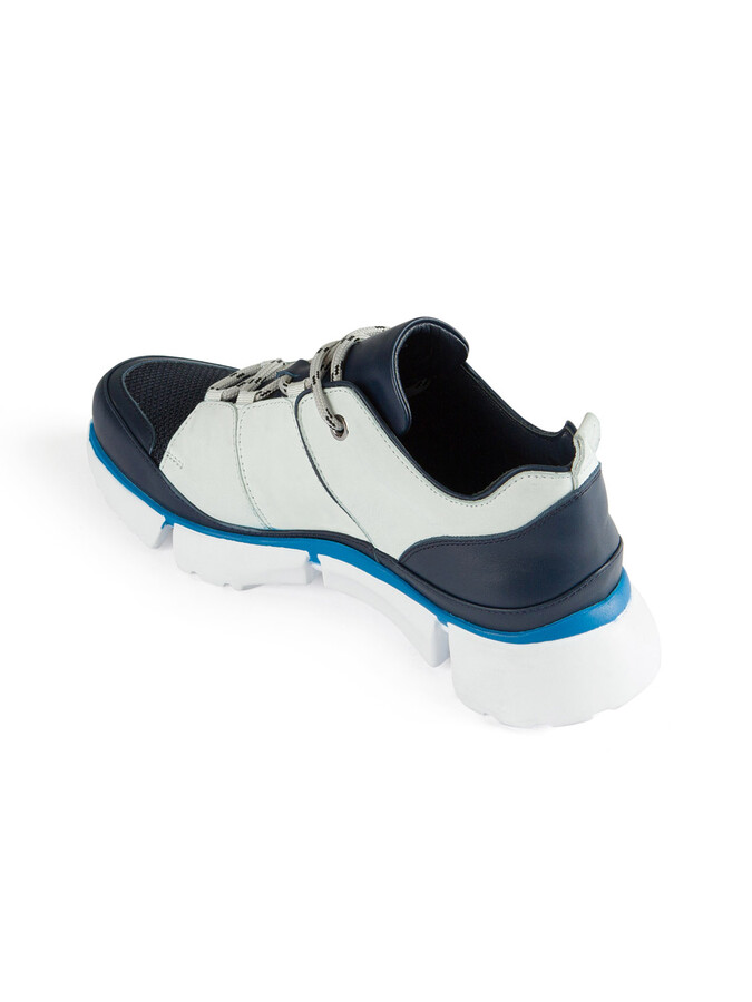 Lacivert Bağcıklı Deri Ayakkabı - Xint