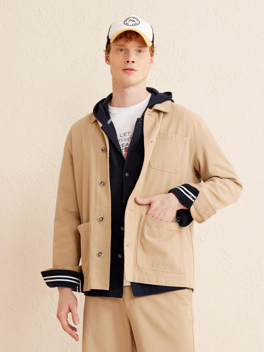 Bej Oversize Pamuklu Ceket - 3