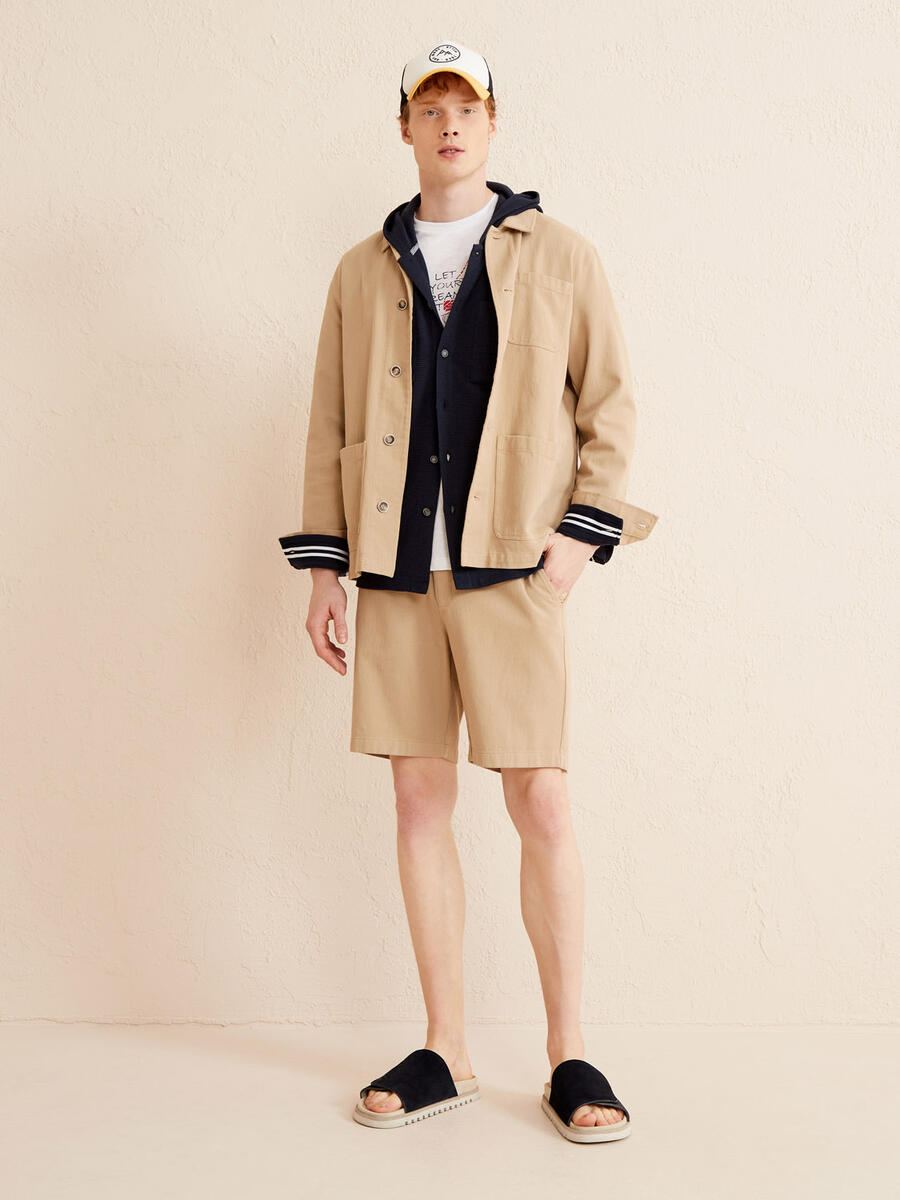 Bej Oversize Pamuklu Ceket - 2