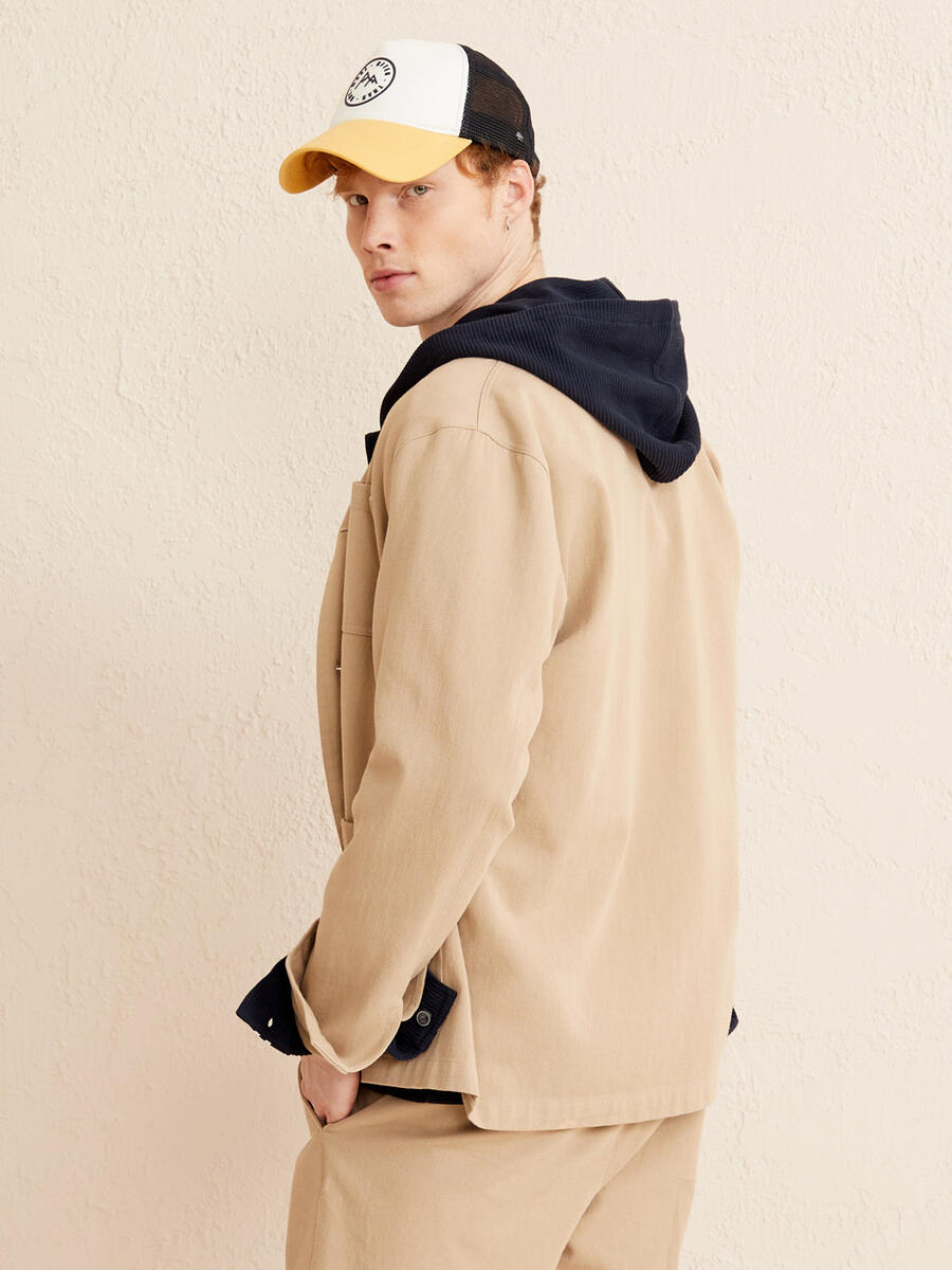 Bej Oversize Pamuklu Ceket - 5