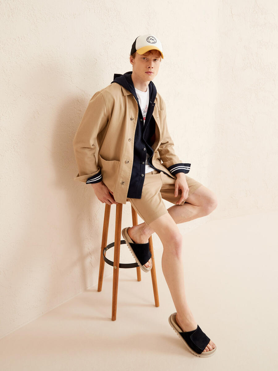 Bej Oversize Pamuklu Ceket - 4