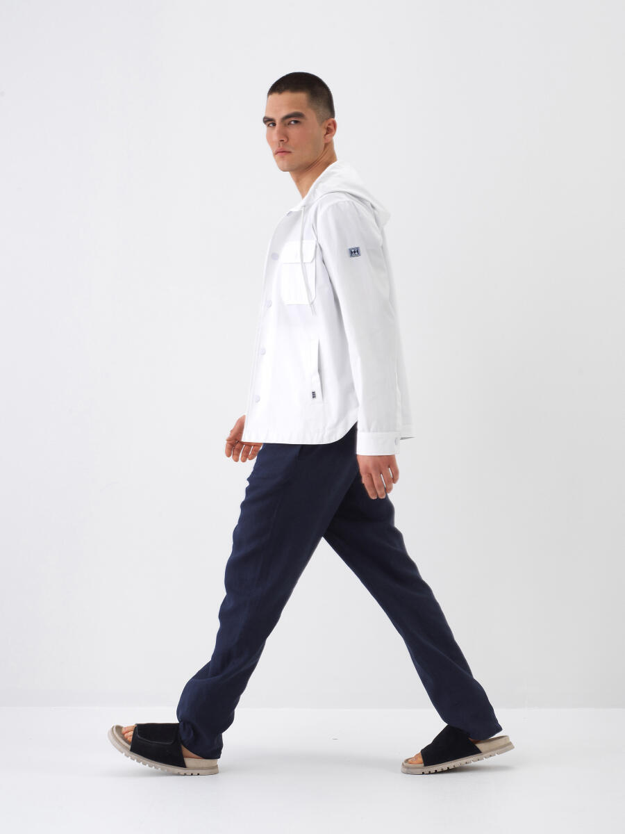 Beyaz Regular Fit Pamuklu Ceket - 4