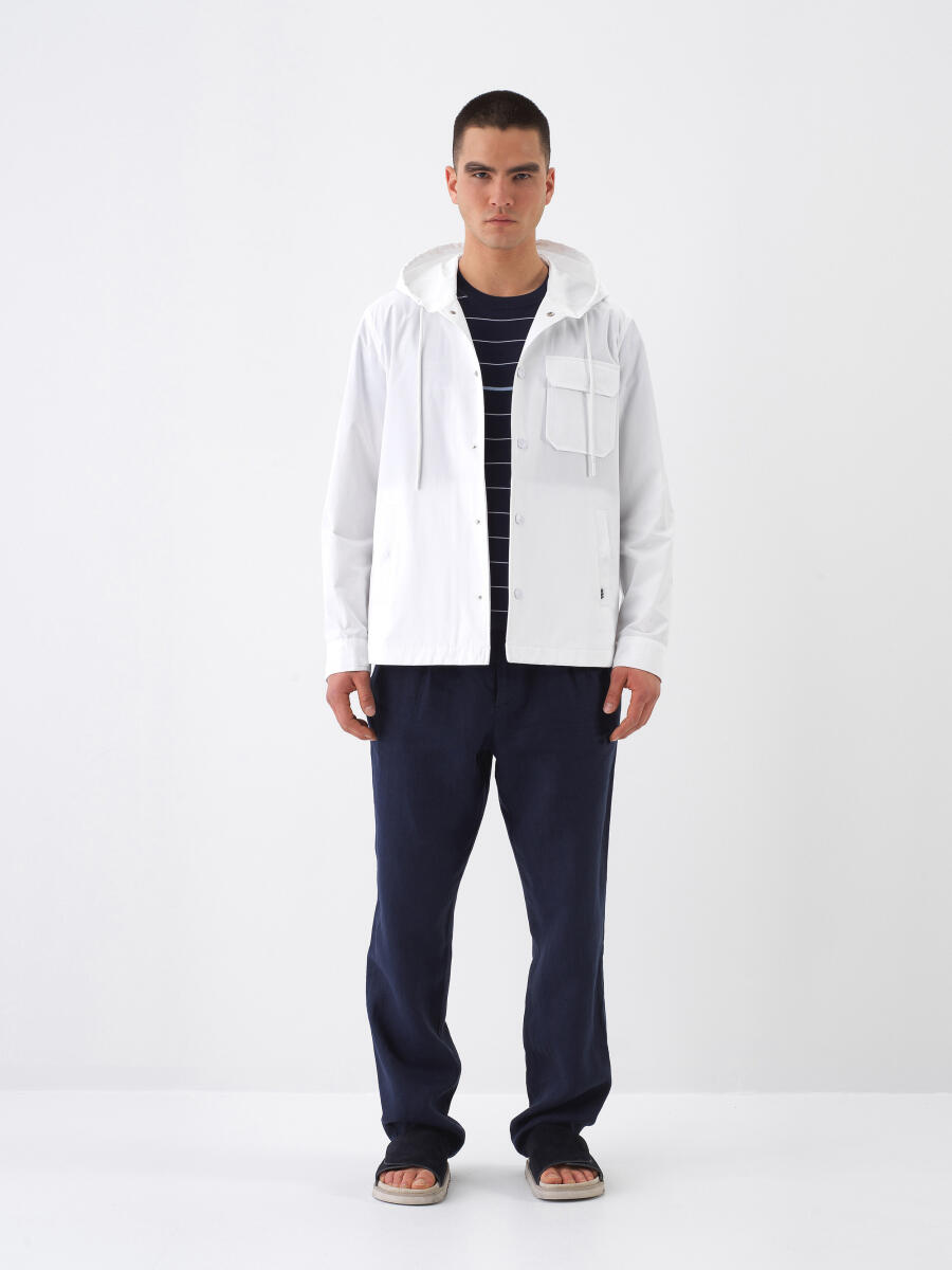 Beyaz Regular Fit Pamuklu Ceket - 2