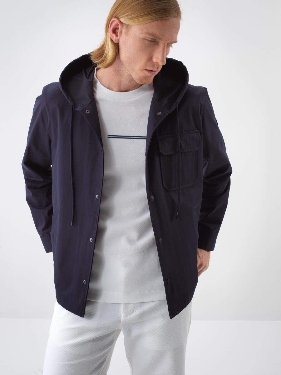 Lacivert Regular Fit Pamuklu Ceket