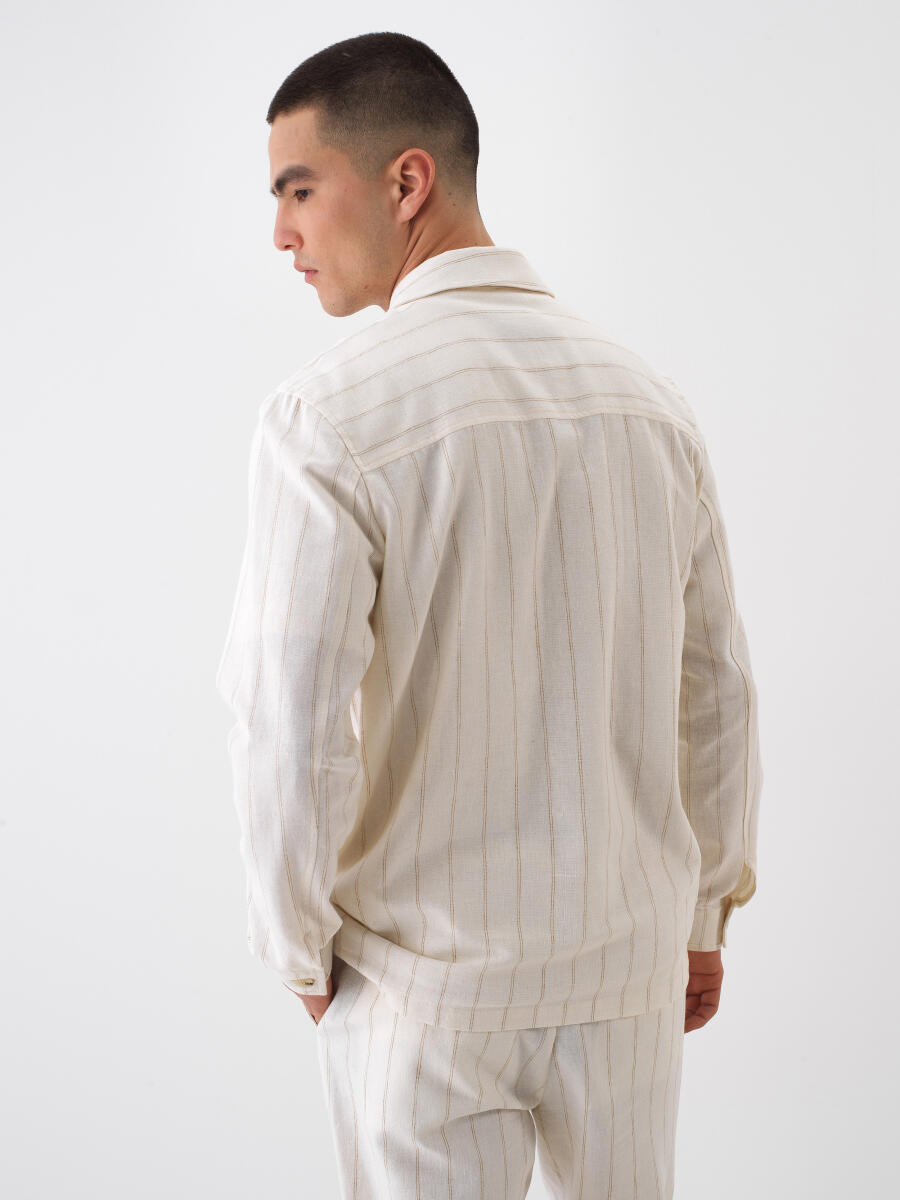 Naturel Regular Fit Keten Ceket - 6
