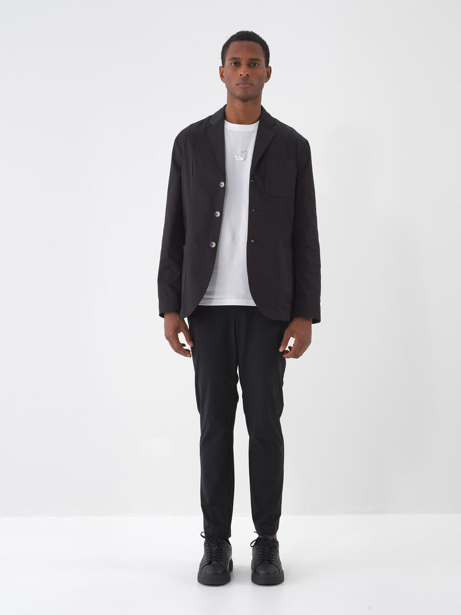 Siyah Regular Fit Pamuklu Ceket - 2