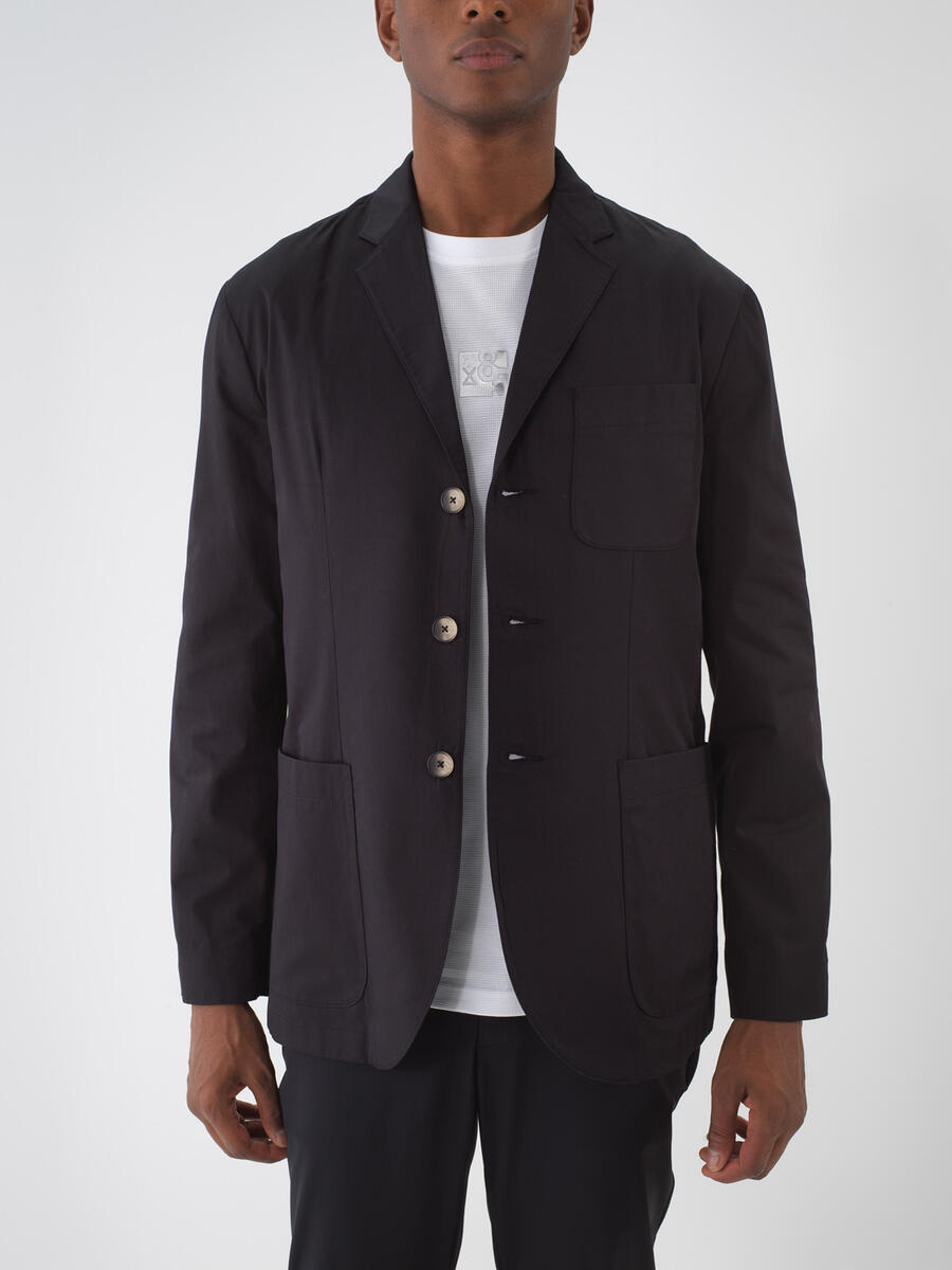 Siyah Regular Fit Pamuklu Ceket
