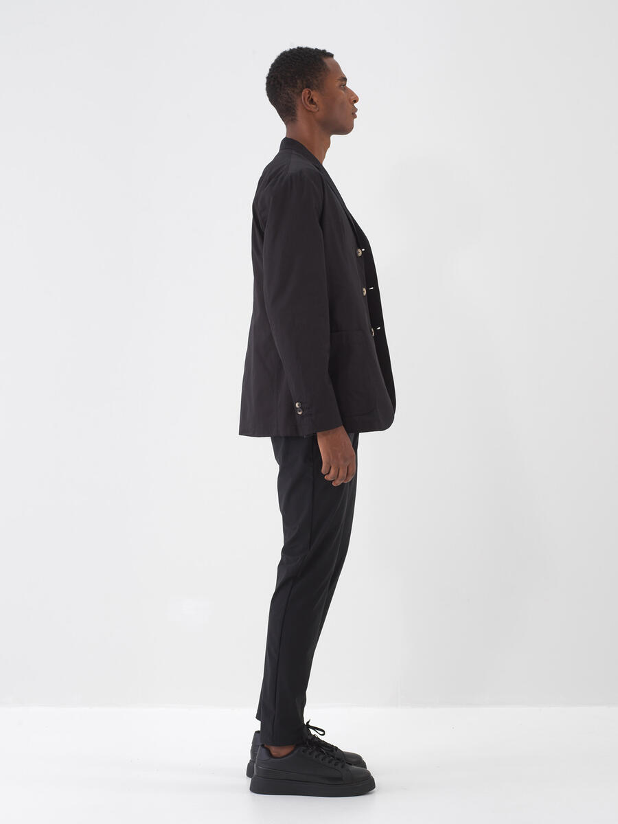 Siyah Regular Fit Pamuklu Ceket - 3