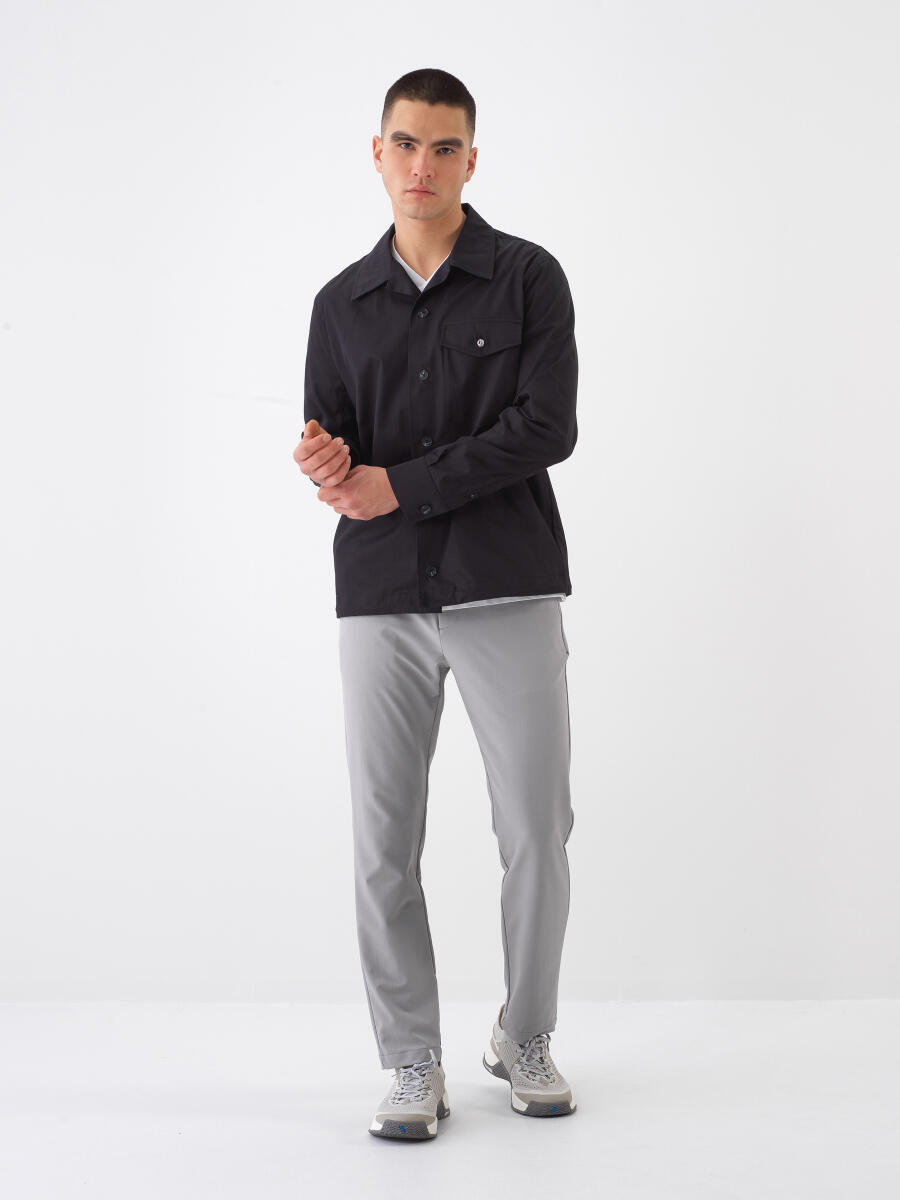 Siyah Regular Fit Pamuklu Ceket - 2