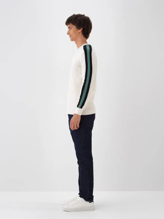 Lacivert Pamuk Dokulu Slim Fit Denim Pantolon - Xint