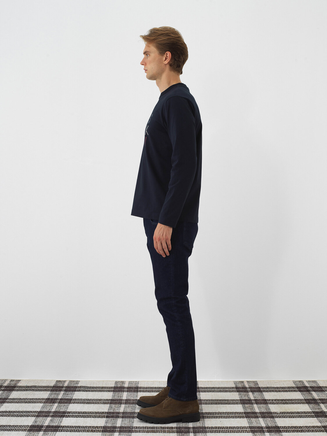 Lacivert Pamuk Dokulu Slim Fit Denim Pantolon - Xint