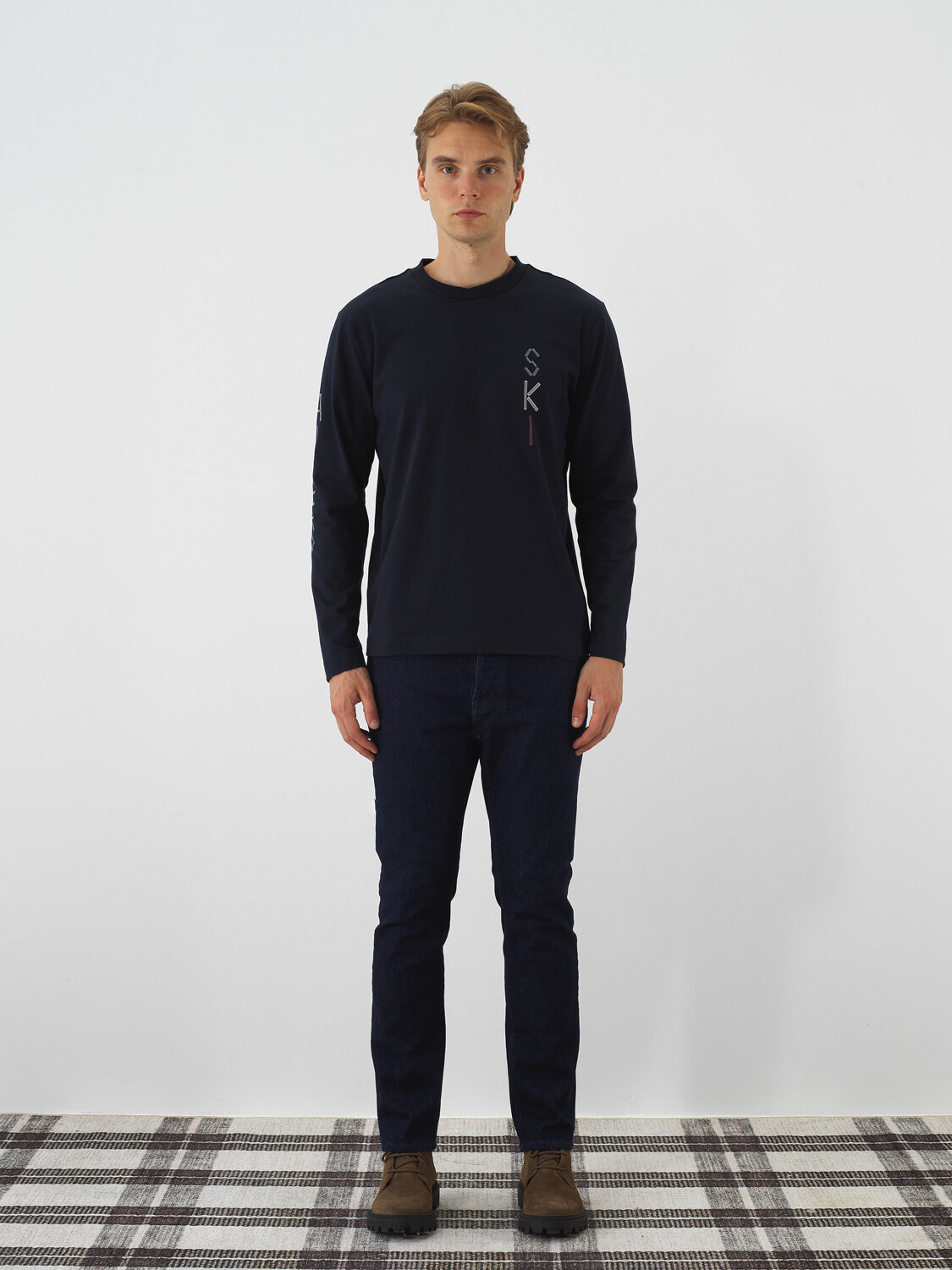 Lacivert Pamuk Dokulu Slim Fit Denim Pantolon - Xint