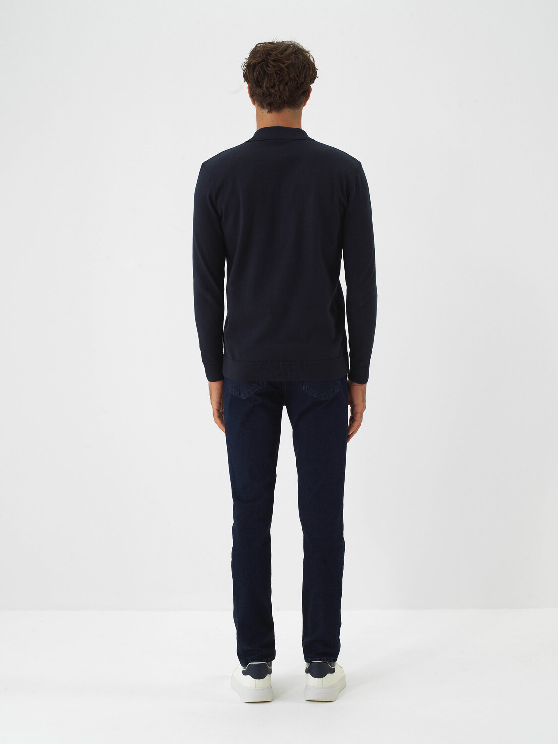 Lacivert Pamuk Dokulu Slim Fit Denim Pantolon - Xint