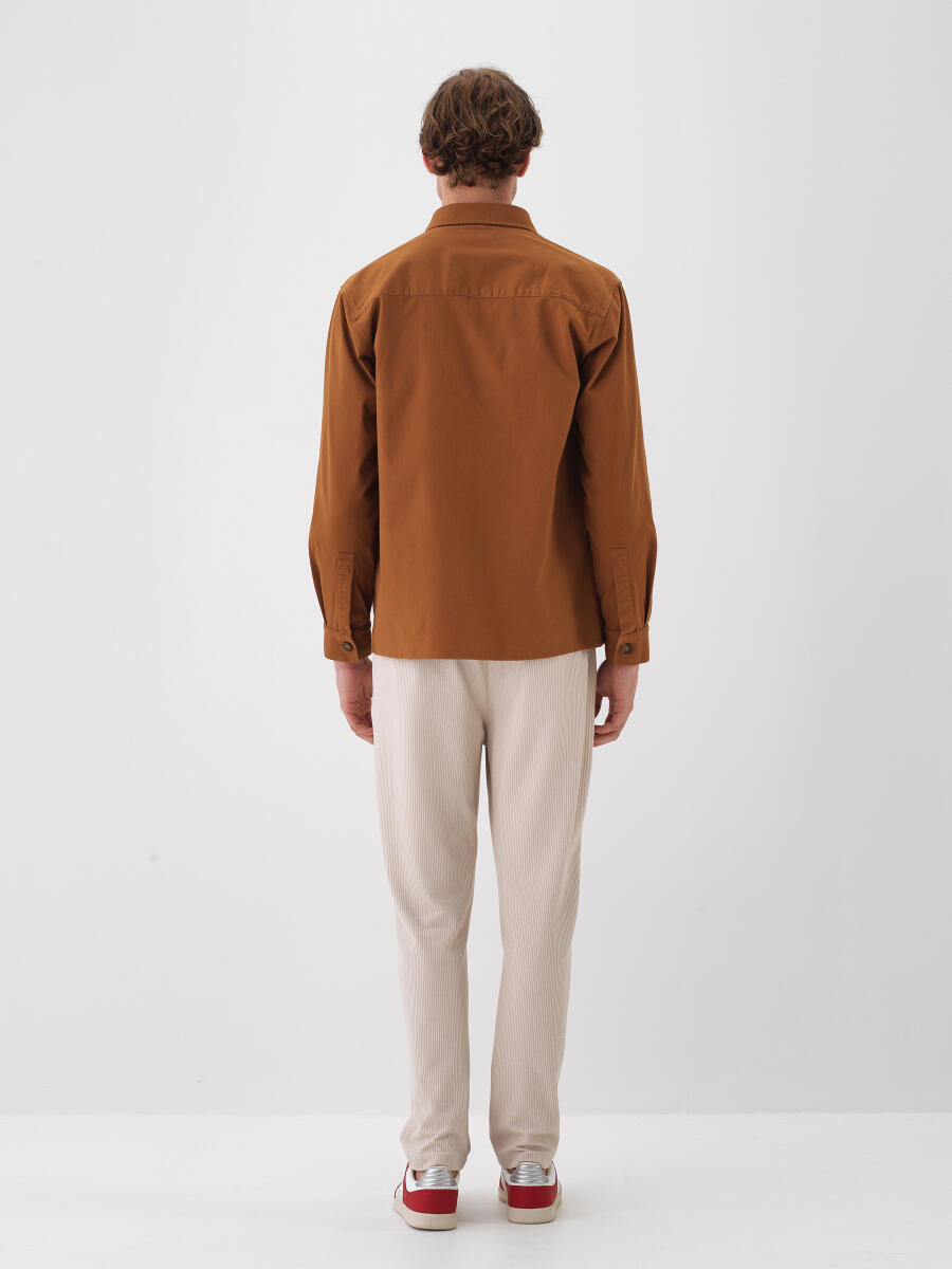 Camel Pamuk Dokulu Regular Fit Gömlek - 4