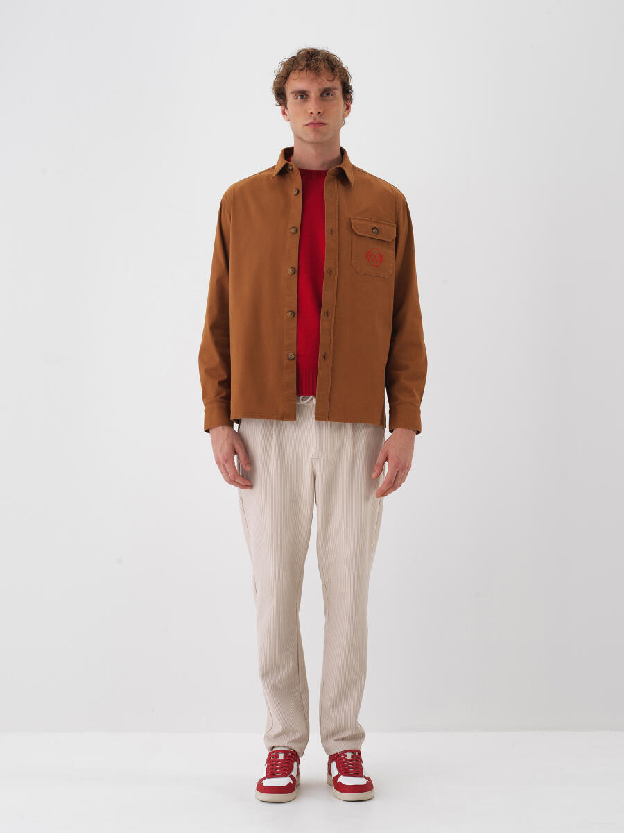 Camel Pamuk Dokulu Regular Fit Gömlek - 2