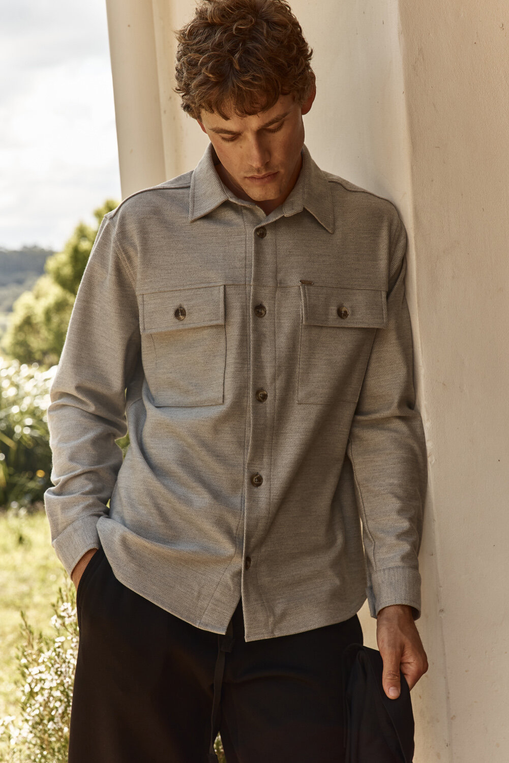 Bej Esnek Dokulu Regular Fit Gömlek Ceket - Xint